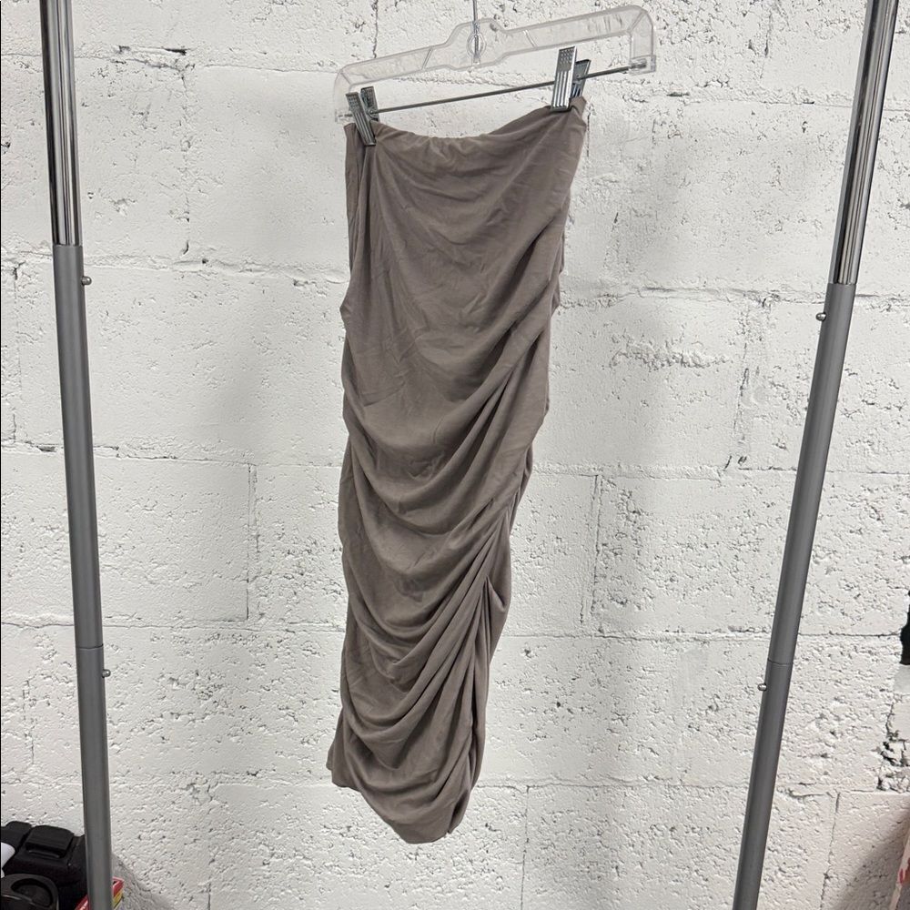 Marciano Taupe Ruched Strapless Dress - Size XS - Excellent Condition